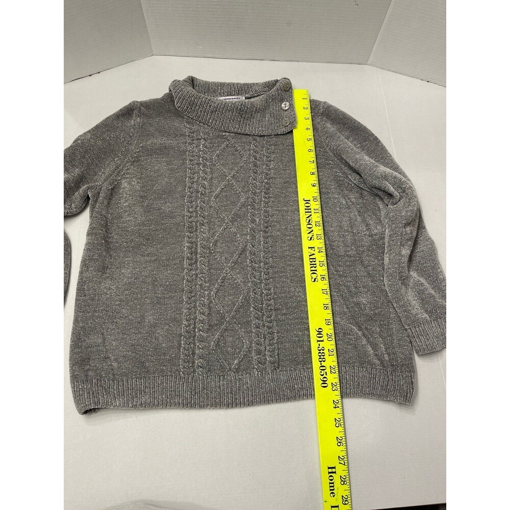 Allison Daley Sweater Size Petite Large Gray - Picture 6 of 7